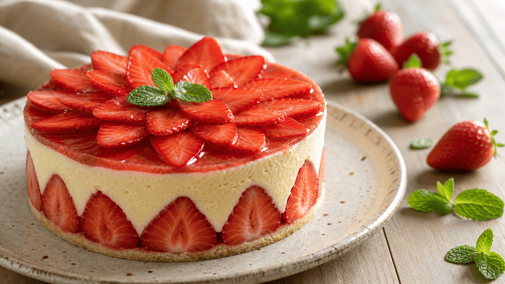 dessert classique fraises