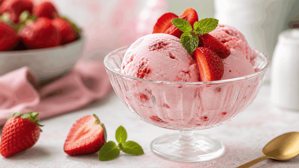 Glace à al fraise maison