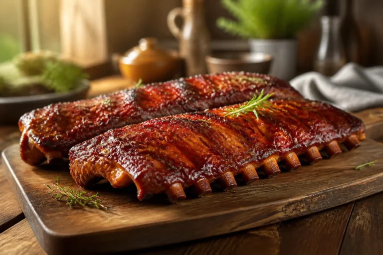 Cotes de porc marinees et caramelisees
